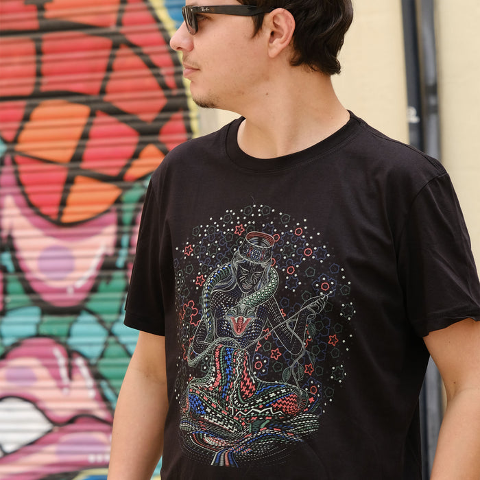 Song Weaving T-Shirt Black — visionary art by Symbolika