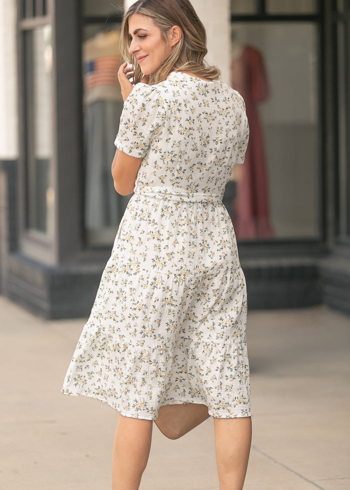 Sorelle Floral Gauze Tiered Dress IC Dresses