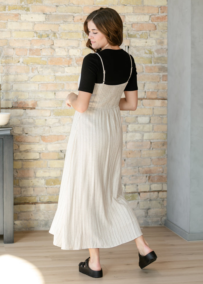 Spaghetti Strap Pinstripe Maxi Dress FF Dresses