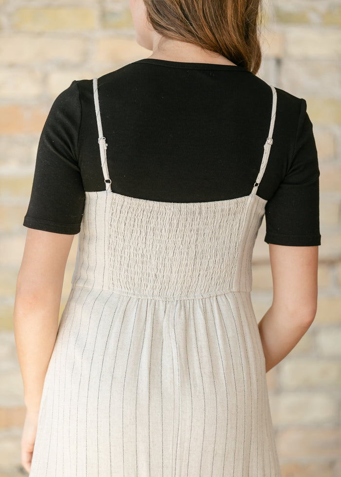 Spaghetti Strap Pinstripe Maxi Dress FF Dresses