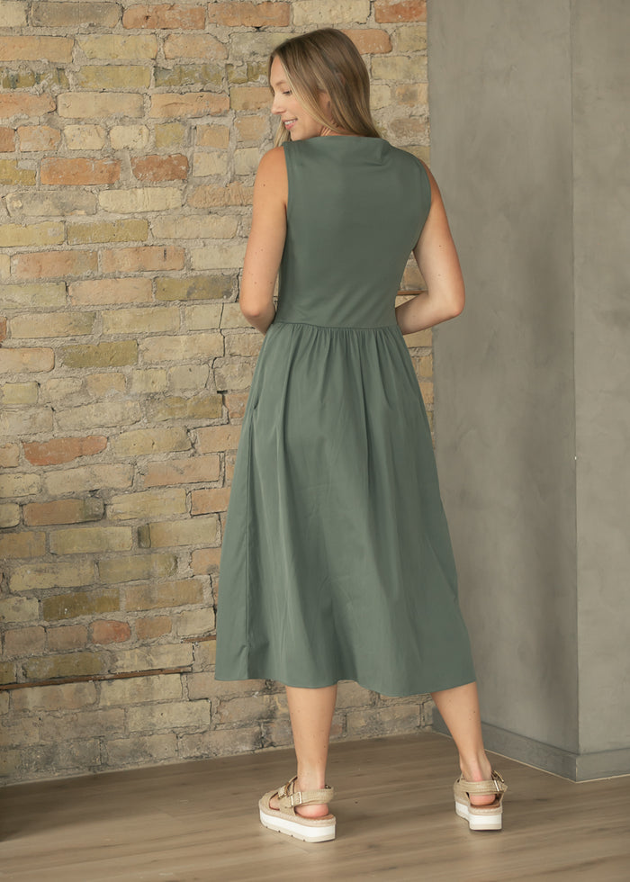 SPANX® Women's Green High Neck Midi Dress FF Dresses