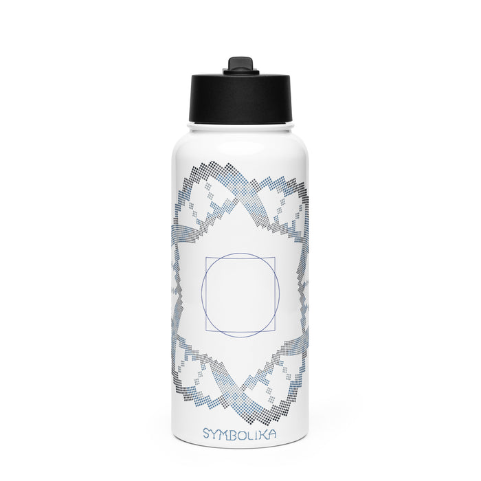 Square in a Circle Water Bottle — visionary art by Symbolika