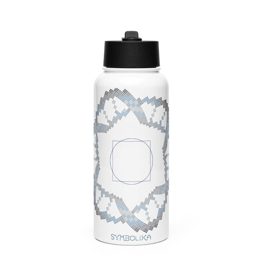 Square in a Circle Water Bottle — visionary art by Symbolika
