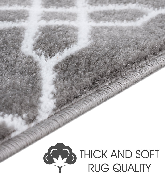 Stair Treads Rug 9"x28" Zigzag Collection | Gray & White