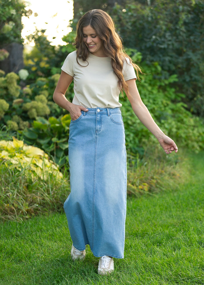 Stella Maxi Denim Skirt IC Skirts