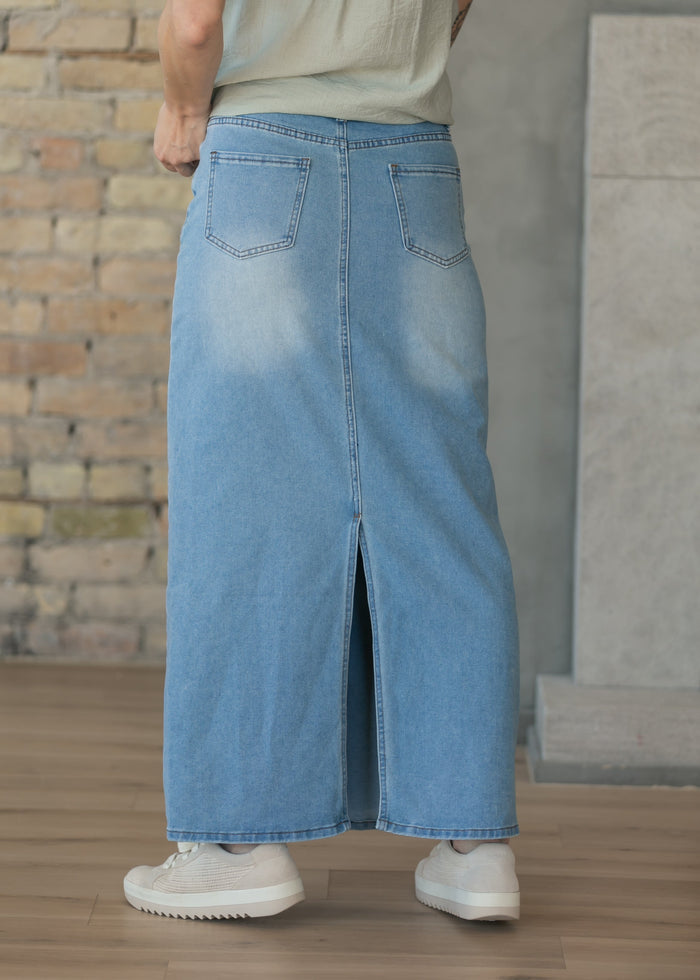 Stella Light Wash Maxi Denim Skirt IC Skirts