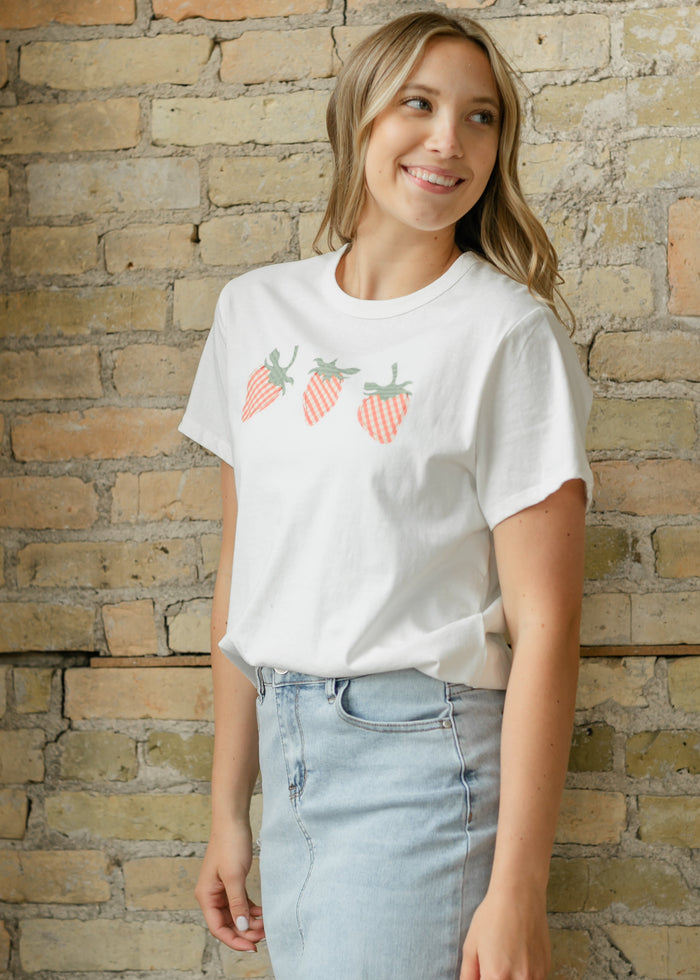 Strawberry Graphic Short Sleeve Tee FF Tops