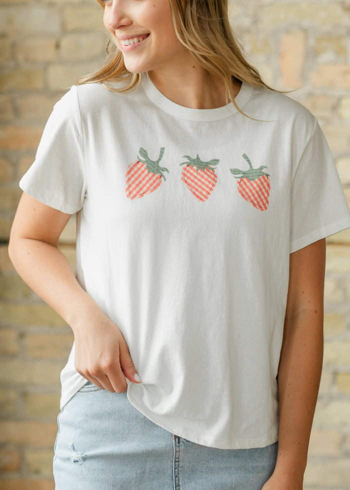 Strawberry Graphic Short Sleeve Tee FF Tops
