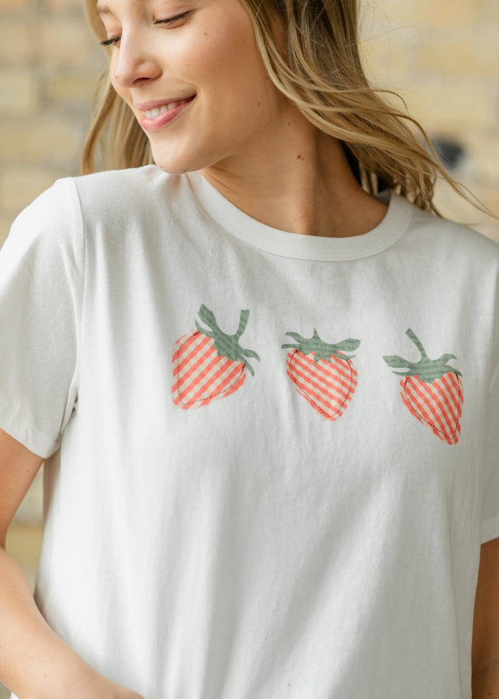 Strawberry Graphic Short Sleeve Tee FF Tops