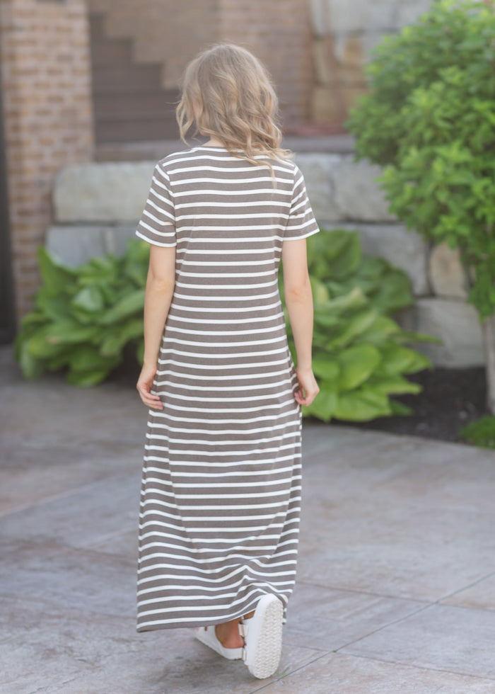 Striped Knit Maxi Dress FF Dresses