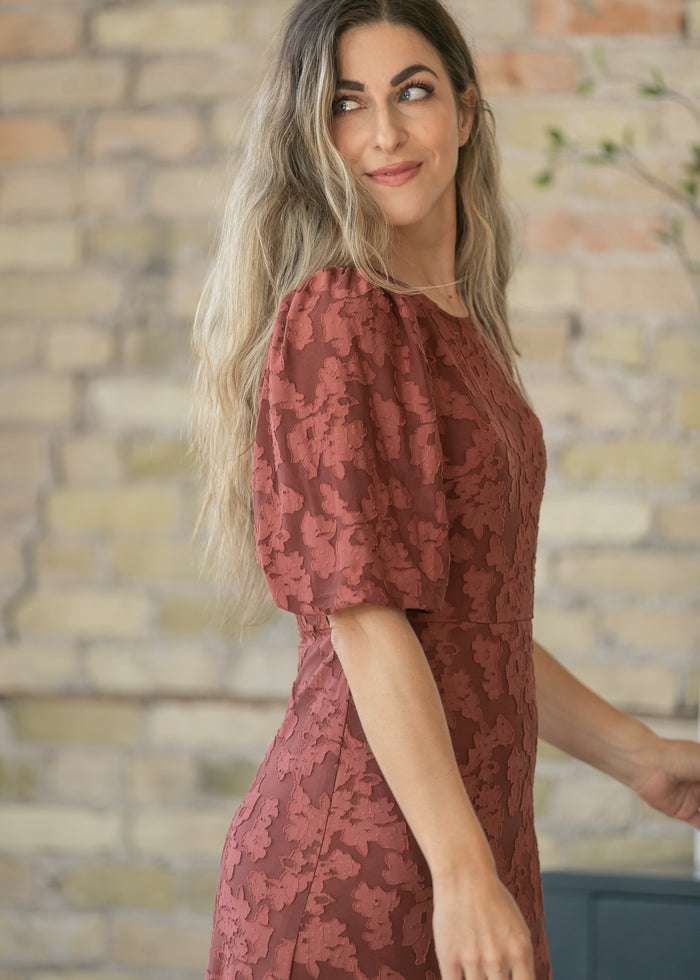 Super Soft Mulberry Floral Midi Dress FF Dresses