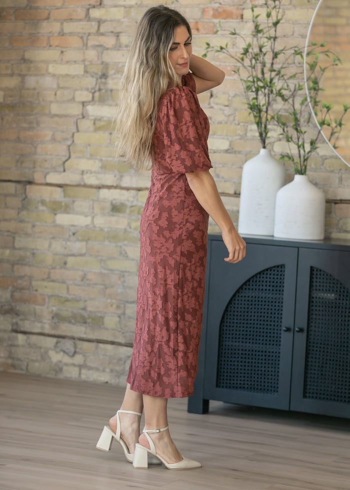 Super Soft Mulberry Floral Midi Dress FF Dresses