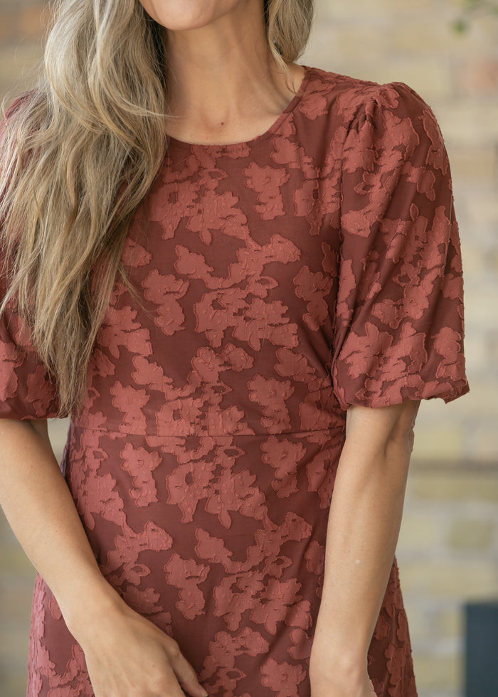 Super Soft Mulberry Floral Midi Dress FF Dresses