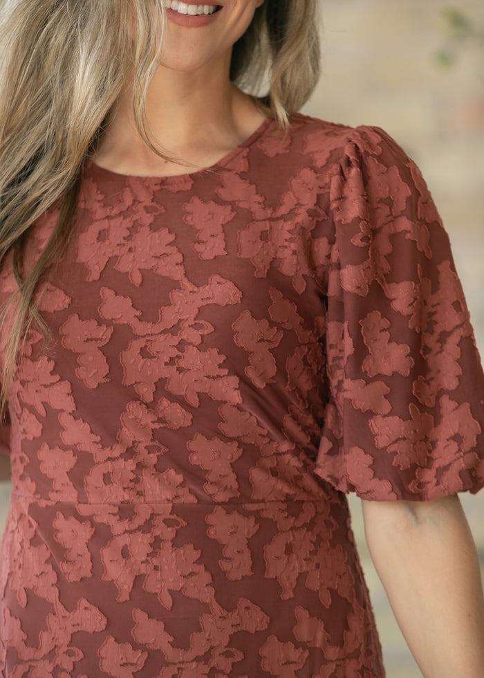 Super Soft Mulberry Floral Midi Dress FF Dresses