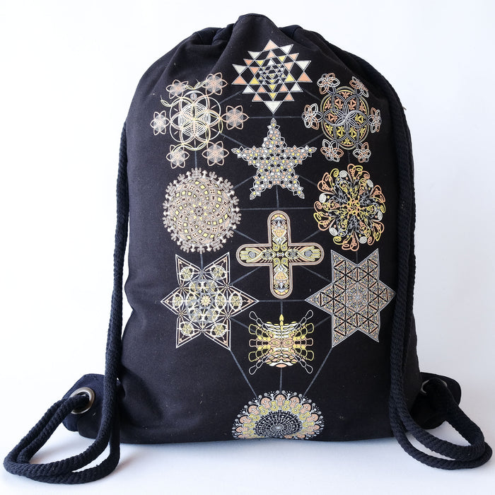 Symbol Tree drawstring bag - sacred geometry tree of life design by Symbolika