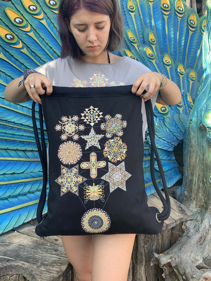 Symbol Tree Drawstring Bag Drawstring Bag - Front View by Symbolika