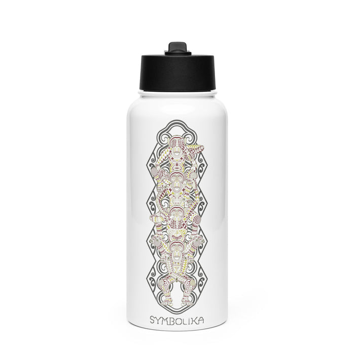 Ta Wise Monkey Water Bottle — visionary art by Symbolika