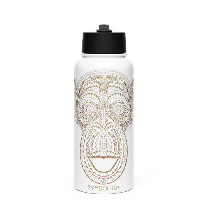 Ta Wise Monkey Water Bottle — visionary art by Symbolika