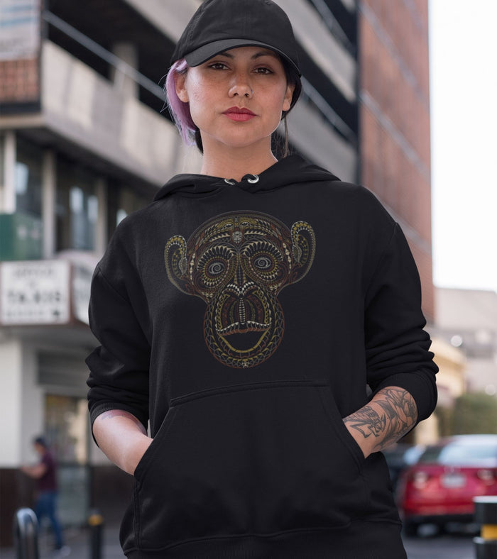 Ta Wise Monkey Hoodie Choice of Colors — visionary art by Symbolika