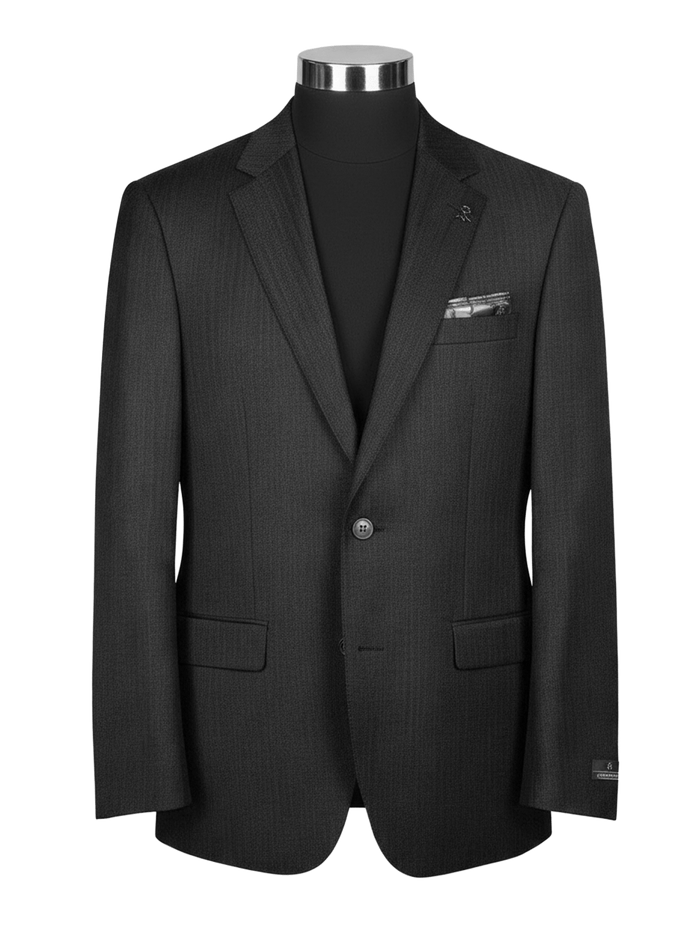 Tasmanian Wool Suit Jacket - Self Strip Herringbone - Harrys for Menswear