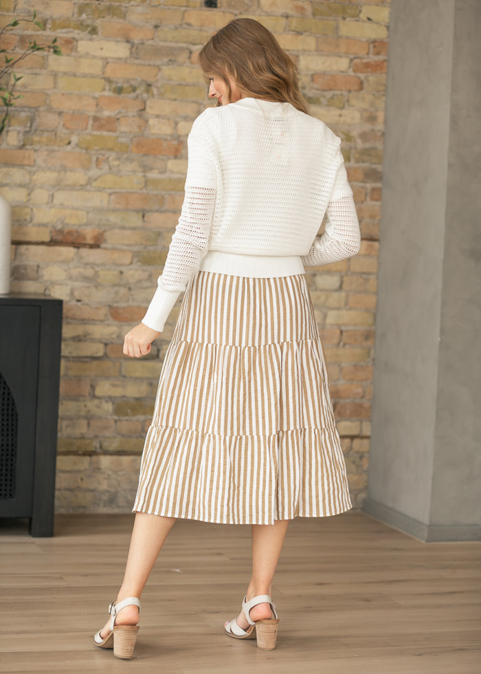 Tate Ivory Crochet Open Knit Cardigan IC Layering Essentials