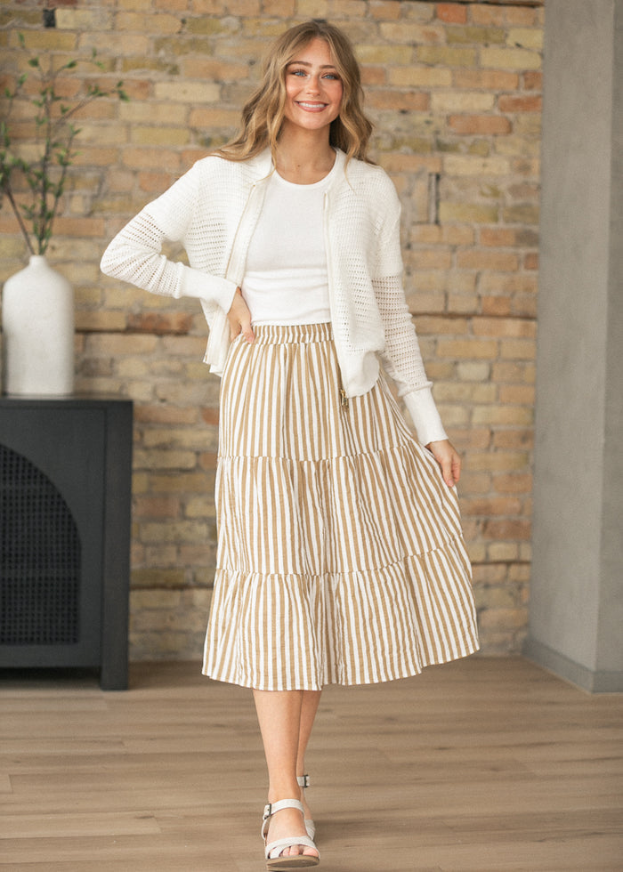 Tate Ivory Crochet Open Knit Cardigan IC Layering Essentials