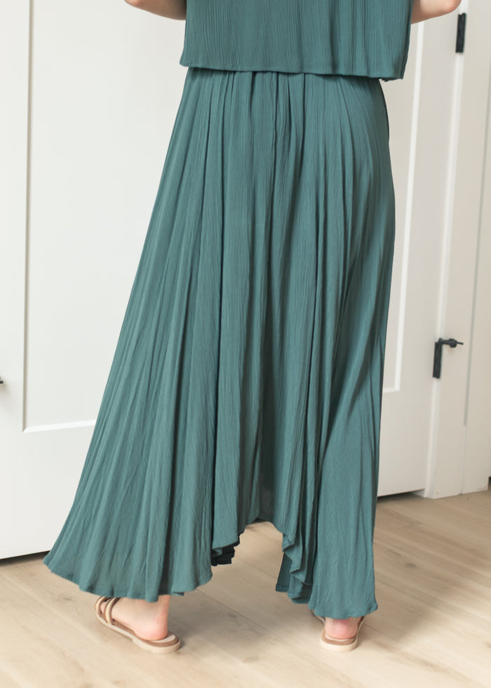 Teal Gauze Maxi Skirt & Top Set FF Tops