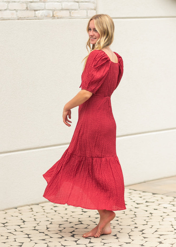 Textured Woven Maxi Dress FF Dresses