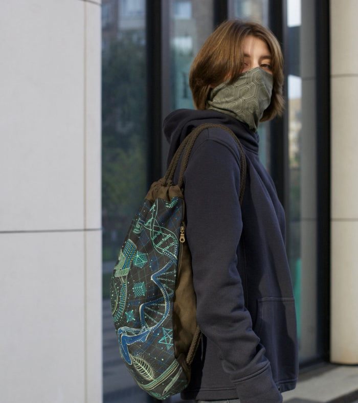The Blueprint Drawstring Bag - Back View by Symbolika