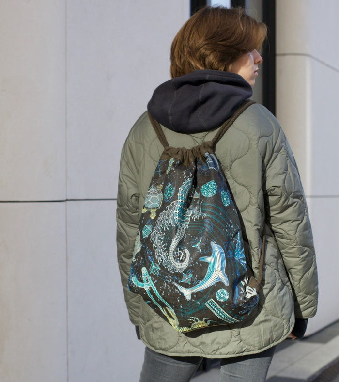 The Blueprint Drawstring Bag - Detail Close-Up by Symbolika