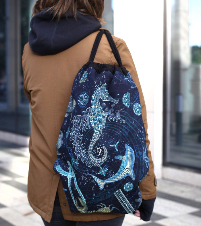 The Blueprint Drawstring Bag - Detail Close-Up by Symbolika