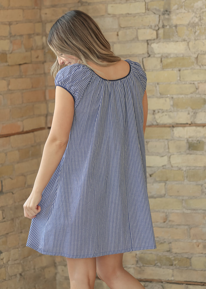 Things Between® Cap Sleeve Checkered Midi Dress FF Dresses