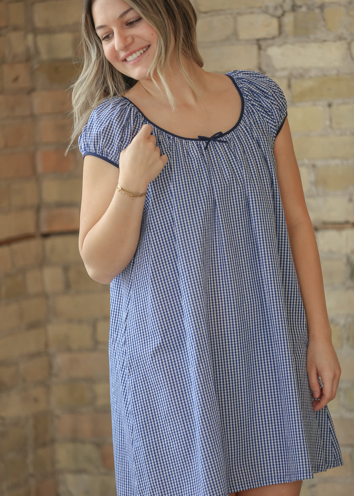 Things Between® Cap Sleeve Checkered Midi Dress FF Dresses