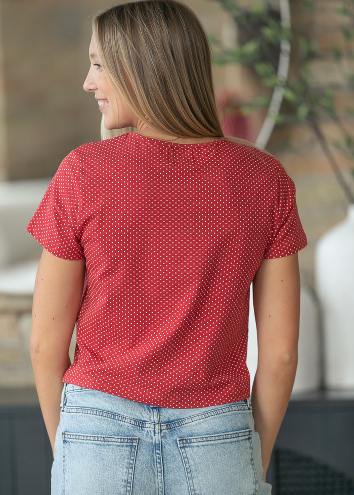Things Between® Cove Polka Dot Jersey Short Sleeve Tee FF Tops