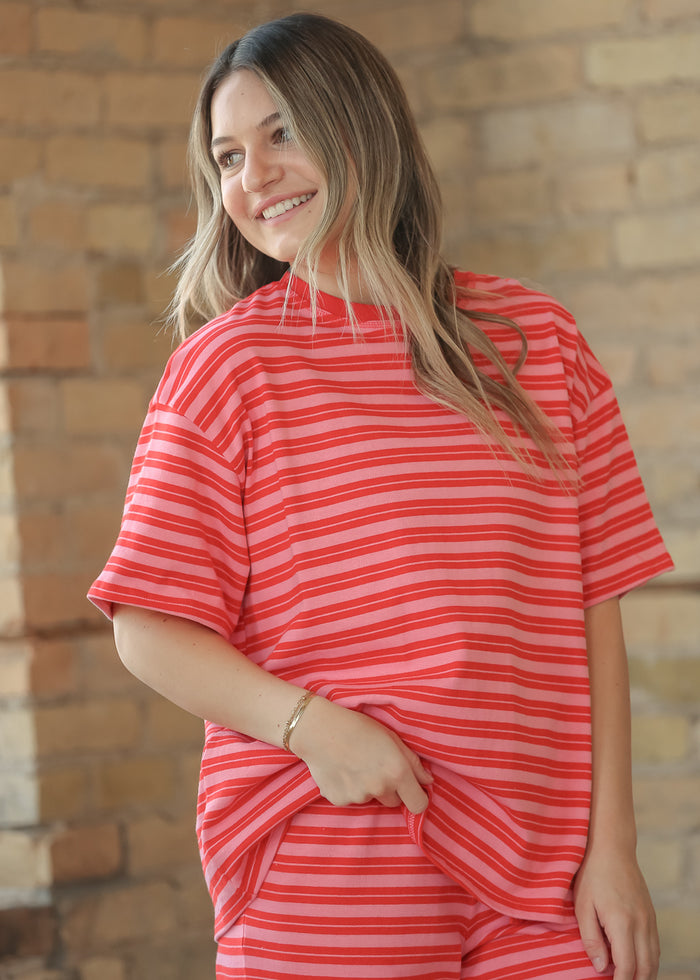 Things Between® Double Stripe Oversize Tee FF Tops
