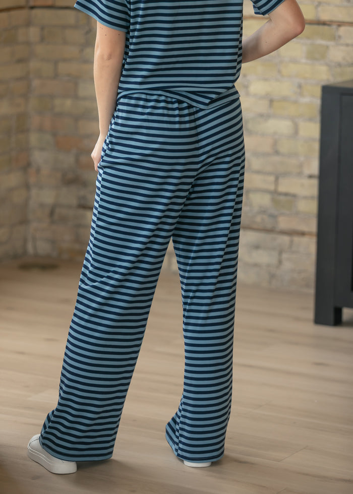 Things Between® Navy Stripe Clairo Wide Leg Pants FF Pants