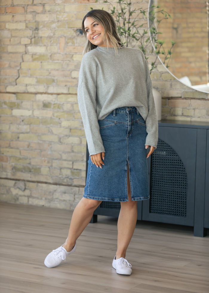 Things Between® Oversized Gray Piper Pullover - FINAL SALE FF Tops
