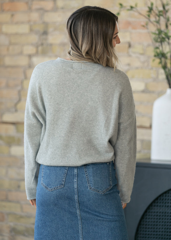 Things Between® Oversized Gray Piper Pullover - FINAL SALE FF Tops