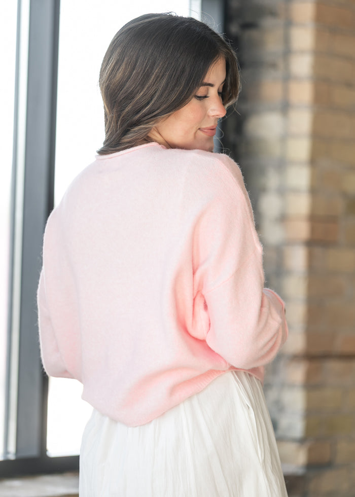Things Between® Oversized Baby Pink Piper Pullover - FINAL SALE FF Tops