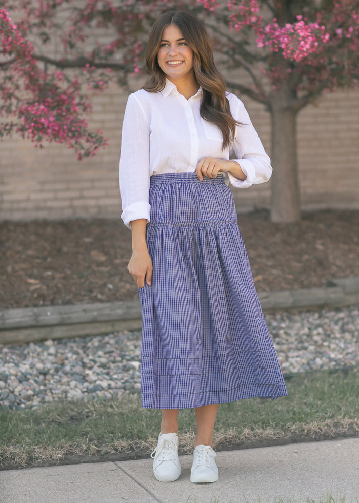 Things Between® Pleated Checker Skirt FF Skirts