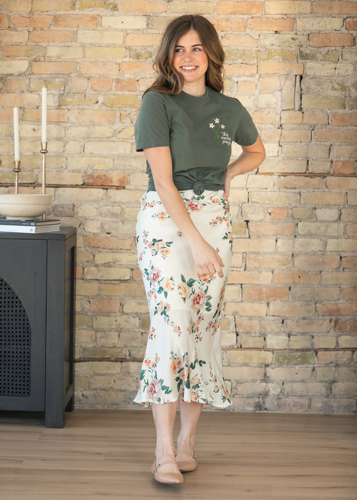 This Mama Prays Daisy Embroidered Shirt FF Tops