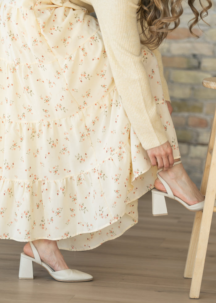 Tie Waist Tiered Floral Maxi Skirt FF Skirts