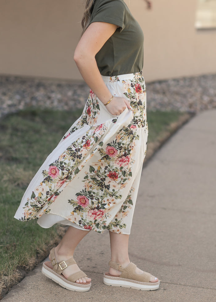 Tiered Floral Midi Skirt FF Skirts