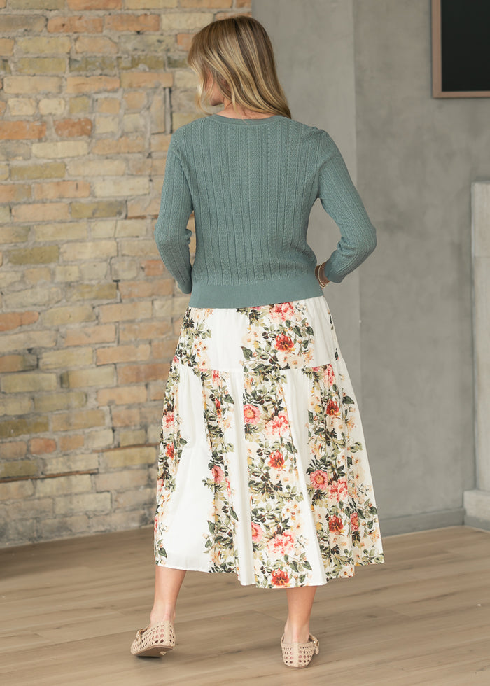 Tiered Floral Midi Skirt FF Skirts