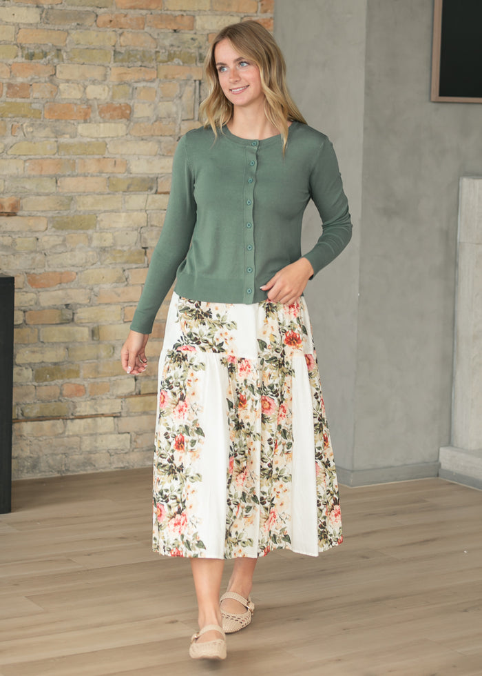 Tiered Floral Midi Skirt FF Skirts