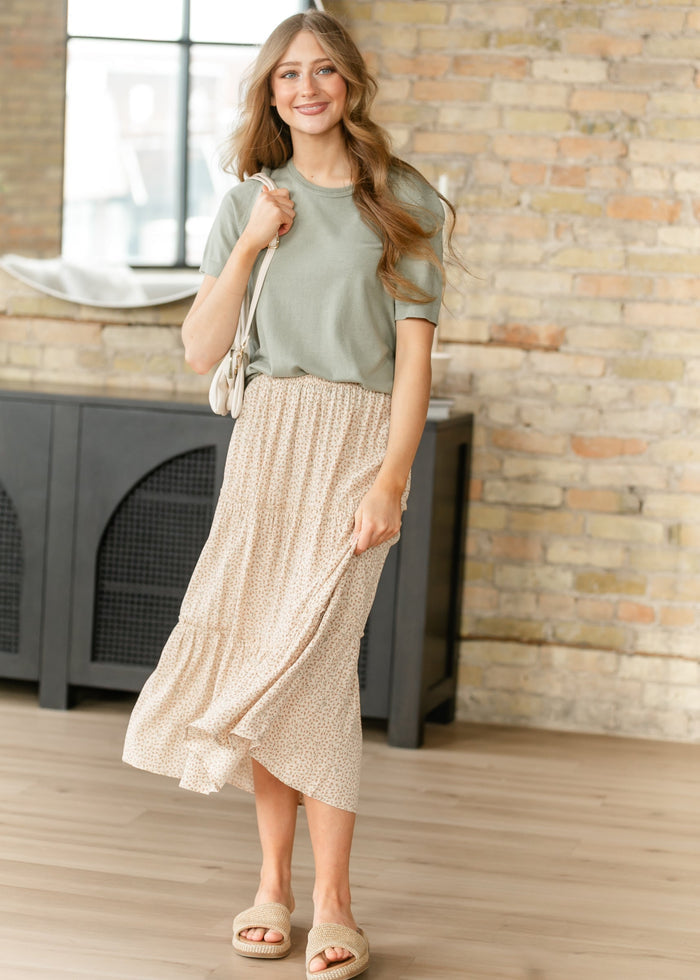Tiered Ruffle Trim Maxi Skirt FF Skirts