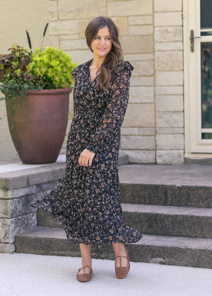 V-Neck Tiered Maxi Dress FF Dresses