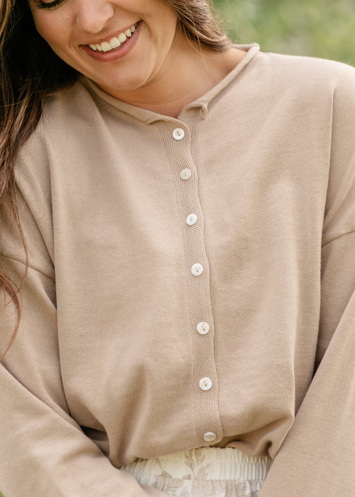 Toby Button Front Cardigan FF Layering Essentials