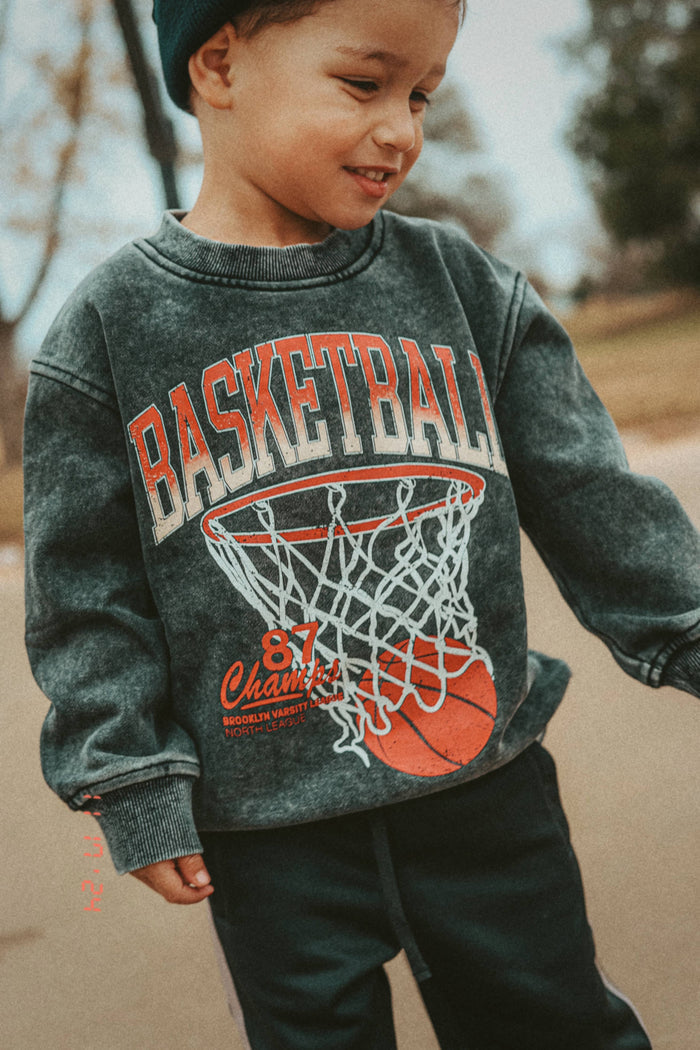Toddler Vintage Inspired Basketball Crew