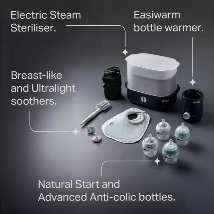 Tommee Tippee Complete Feeding Set with Electric Steam Steriliser - Black - ebebek